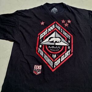 Ecko Unltd 1972 MMA For Honor For Glory Raw & Uncut Shirt Size 2XL Black UFC Y2K
